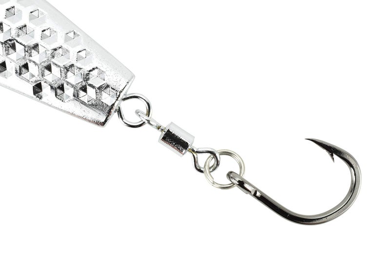 LAST CAST TACKLE 2-8oz Chrome Hammered Hex Diamond Jig - 2 Pack - 3 Sizes to Choose from (4oz) - Image 3